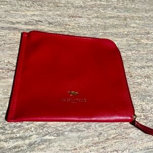 New MAISON KITSUNE Red Zip Round Pouch for Japan Airlines